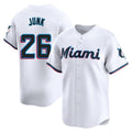 Lashops M.Marlins #26 Janson Junk Player White Home Limited Stitched Jerseys