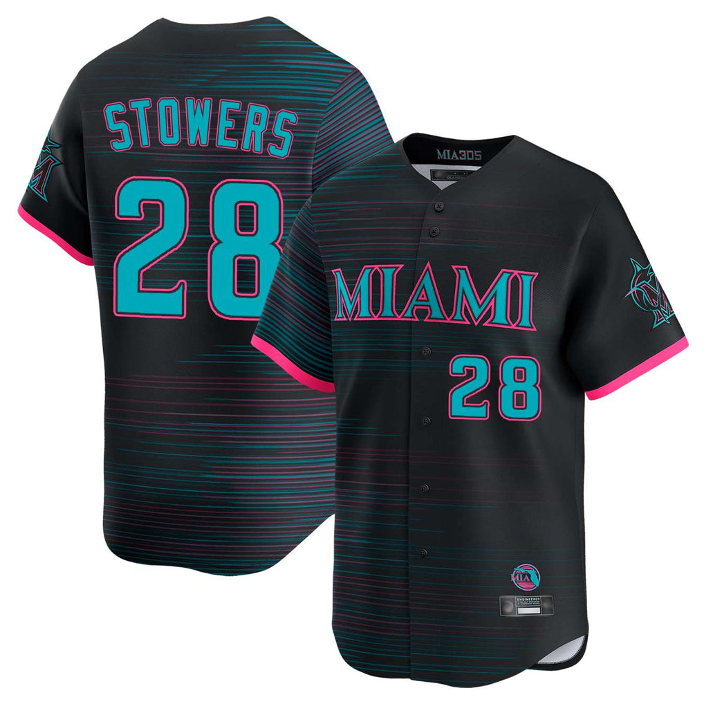 Lashops M.Marlins #28 Kyle Stowers Player Black City Connect Home Limited Stitched Jerseys