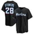 Lashops M.Marlins #28 Kyle Stowers Player Black  Home Game Stitched Jerseys