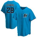 Lashops M.Marlins #28 Kyle Stowers Player Blue Home Game Stitched Jerseys