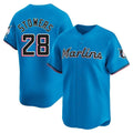 Lashops M.Marlins #28 Kyle Stowers Player Blue Home Limited Stitched Jerseys