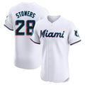 Lashops M.Marlins #28 Kyle Stowers Player White  Home Limited Elite Stitched Jerseys