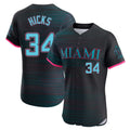 Lashops M.Marlins #34 Liam Hicks Player Black City Connect Home Limited Elite Stitched Jerseys
