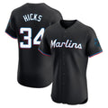 Lashops M.Marlins #34 Liam Hicks Player Black Vapor Home Limited Elite Stitched Jerseys