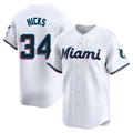 Lashops M.Marlins #34 Liam Hicks Player White  Home Limited Stitched Jerseys