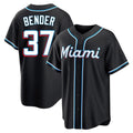 Lashops M.Marlins #37 Anthony Bender Player Black Fashion Out Home Game Stitched Jerseys