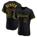 Lashops M.Marlins #37 Anthony Bender Player Black Snake Skin City Home Limited Elite Stitched Jerseys