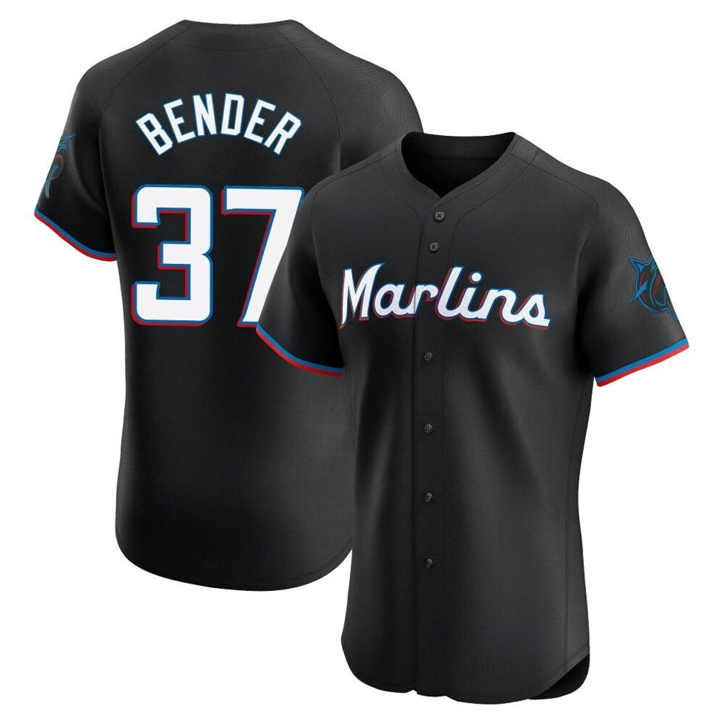 Lashops M.Marlins #37 Anthony Bender Player Black Vapor Home Limited Elite Stitched Jerseys