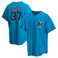 Lashops M.Marlins #37 Anthony Bender Player Blue Home Game Stitched Jerseys