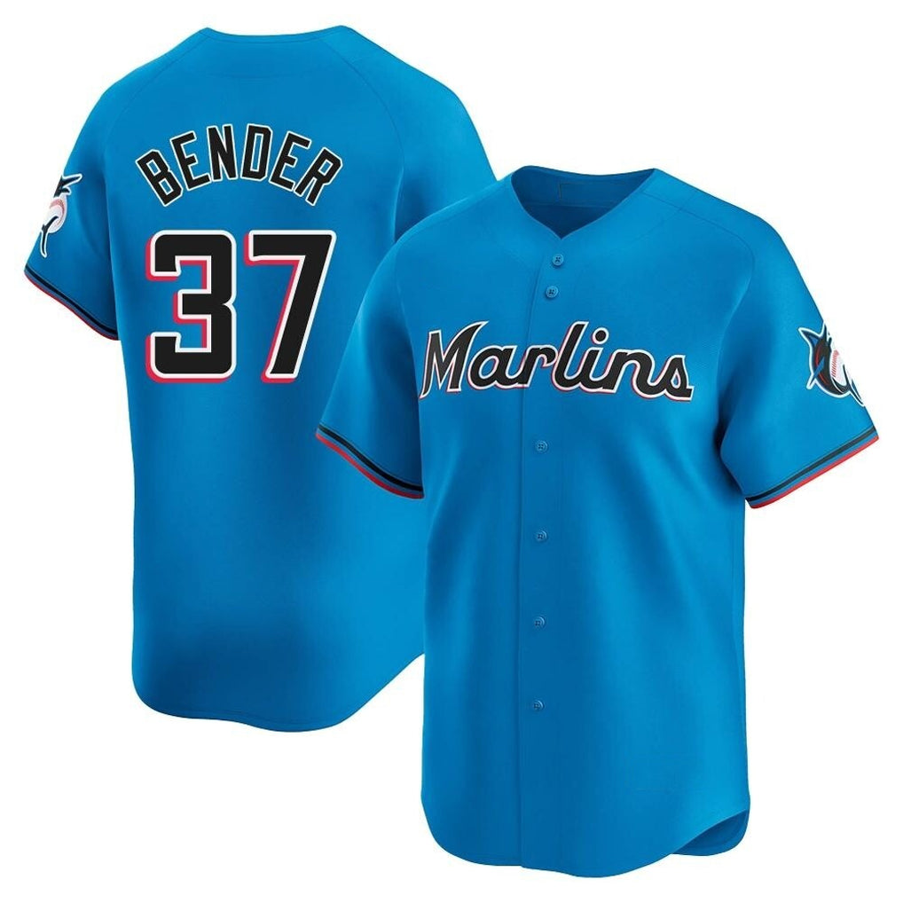 Lashops M.Marlins #37 Anthony Bender Player Blue Home Limited Stitched Jerseys