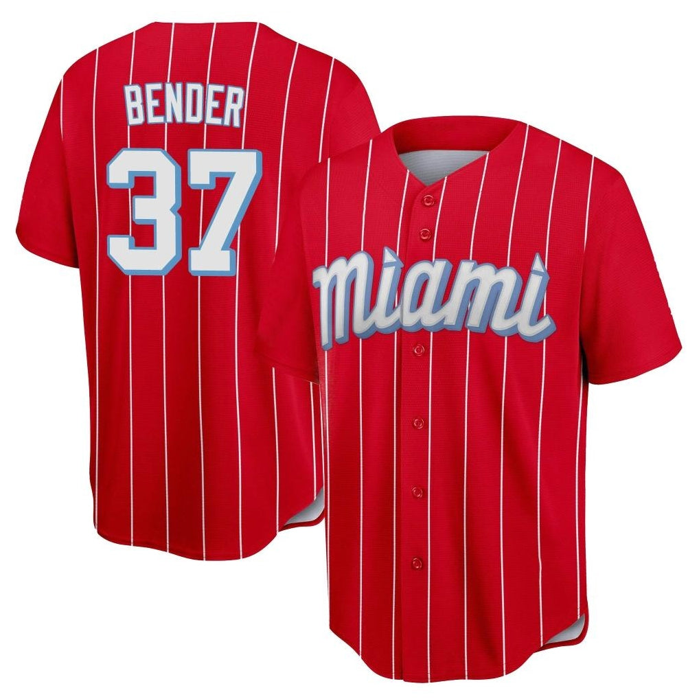 Lashops M.Marlins #37 Anthony Bender Player Red City Connect Home Game Stitched Jerseys