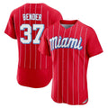 Lashops M.Marlins #37 Anthony Bender Player Red City Connect Home Limited Elite Stitched Jerseys