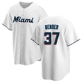 Lashops M.Marlins #37 Anthony Bender Player White  Home Game Stitched Jerseys