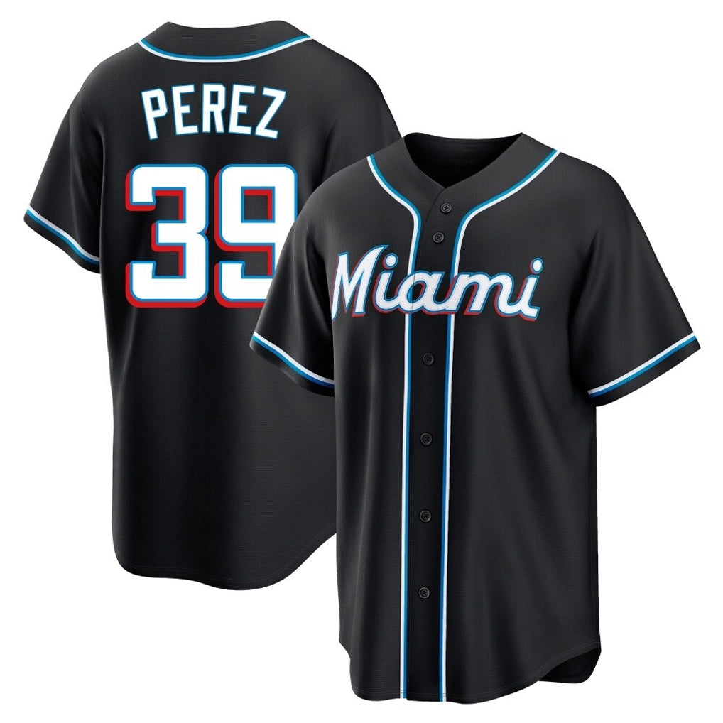 Lashops M.Marlins #39 Eury Perez Player Black Fashion Out Home Game Stitched Jerseys