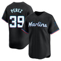 Lashops M.Marlins #39 Eury Perez Player Black  Home Limited Stitched Jerseys