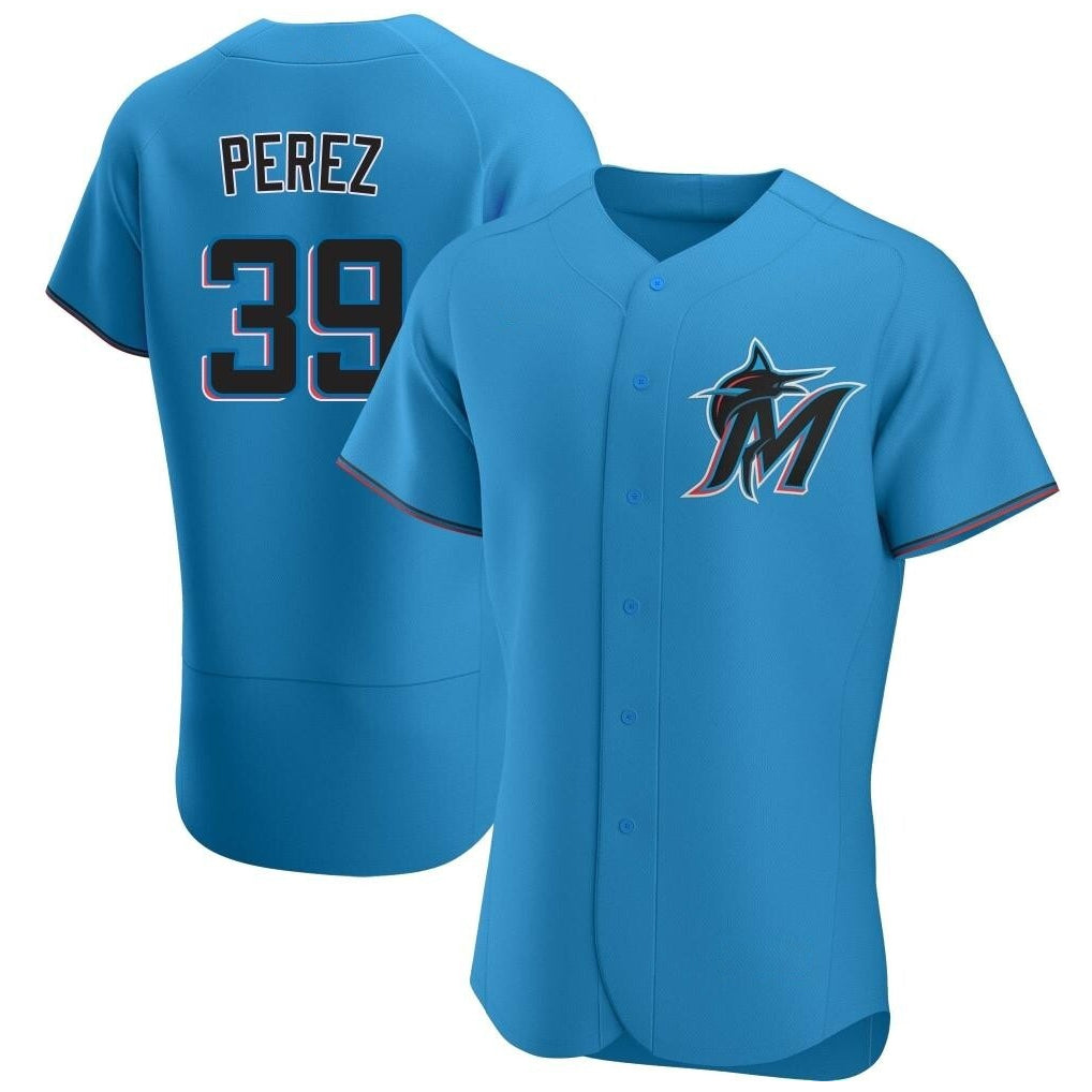 Lashops M.Marlins #39 Eury Perez Player Blue Home Limited Elite Stitched Jerseys