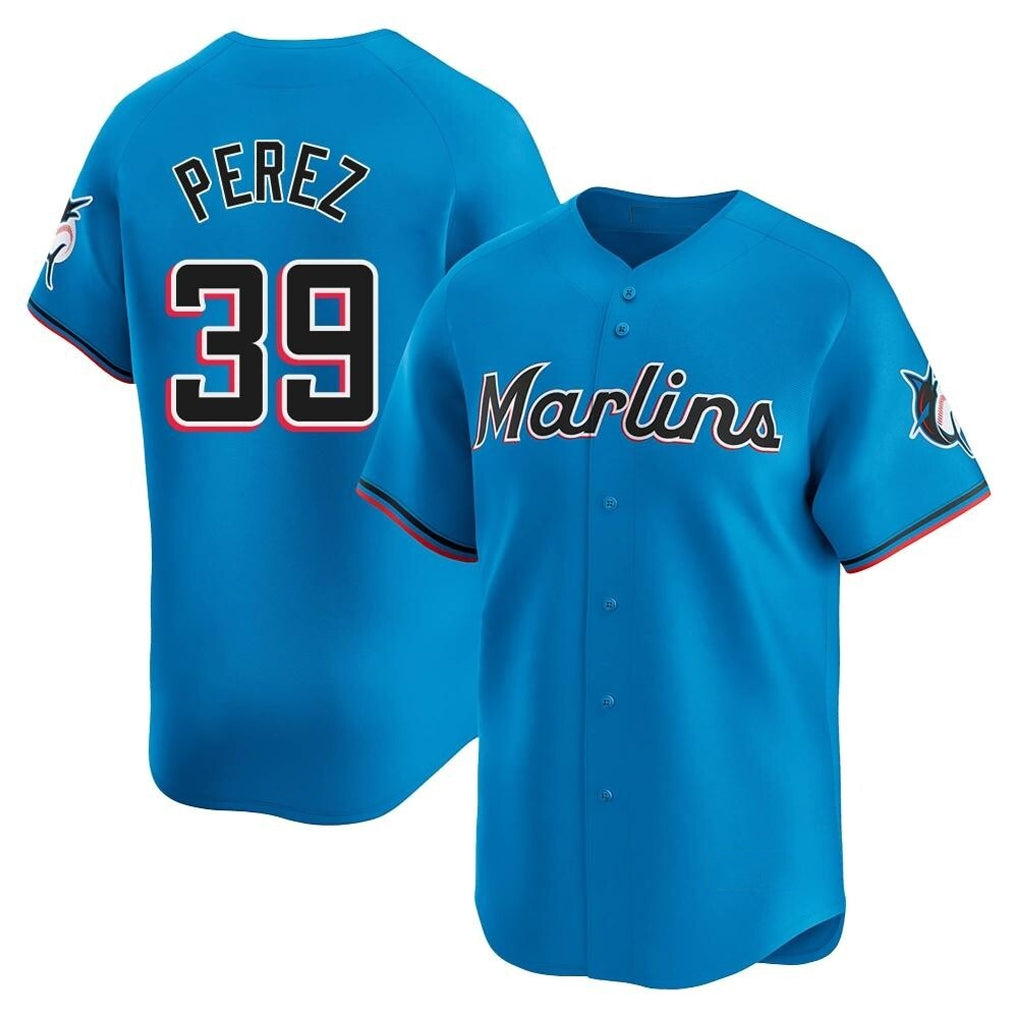 Lashops M.Marlins #39 Eury Perez Player Blue Home Limited Stitched Jerseys