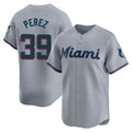 Lashops M.Marlins #39 Eury Perez Player Gray Home Limited Stitched Jerseys