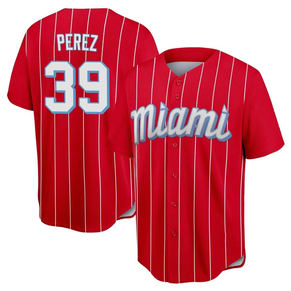 Lashops M.Marlins #39 Eury Perez Player Red City Connect Home Game Stitched Jerseys