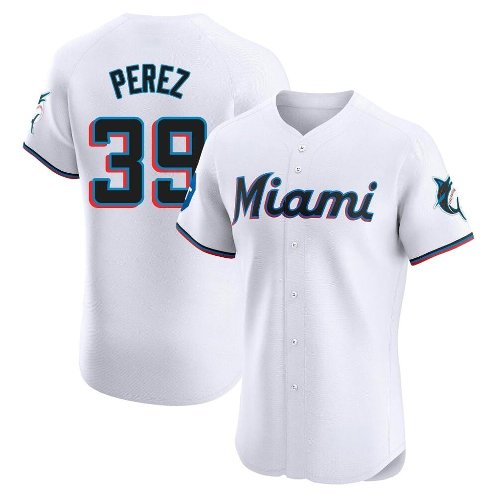 Lashops M.Marlins #39 Eury Perez Player White  Home Limited Elite Stitched Jerseys