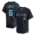 Lashops M.Marlins #6 Otto Lopez Player Black City Connect Home Limited Stitched Jerseys