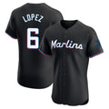 Lashops M.Marlins #6 Otto Lopez Player Black Vapor Home Limited Elite Stitched Jerseys
