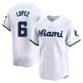 Lashops M.Marlins #6 Otto Lopez Player White  Home Limited Stitched Jerseys