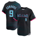 Lashops M.Marlins #9 Xavier Edwards Player Black City Connect Home Limited Stitched Jerseys