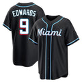 Lashops M.Marlins #9 Xavier Edwards Player Black Fashion Out Home Game Stitched Jerseys