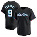 Lashops M.Marlins #9 Xavier Edwards Player Black  Home Limited Stitched Jerseys