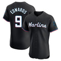 Lashops M.Marlins #9 Xavier Edwards Player Black Vapor Home Limited Elite Stitched Jerseys