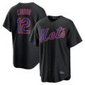 Lashops NY.Mets #12 Francisco Lindor Player Black Alternate Home Game Stitched Jerseys