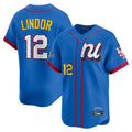 Lashops NY.Mets #12 Francisco Lindor Player Blue All-Star Edition Limited Stitched Jerseys