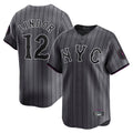 Lashops NY.Mets #12 Francisco Lindor Player Gray City Connect Limited Stitched Jerseys