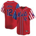 Lashops NY.Mets #12 Francisco Lindor Player Red 2025 Independence Day Vapor Premier Limited  Stitched Jerseys