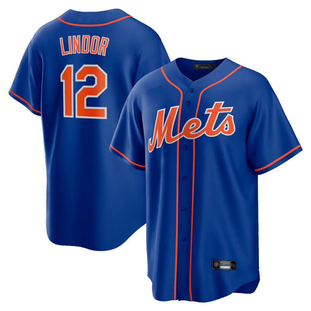 Lashops NY.Mets #12 Francisco Lindor Player Royal Home Game Stitched Jerseys