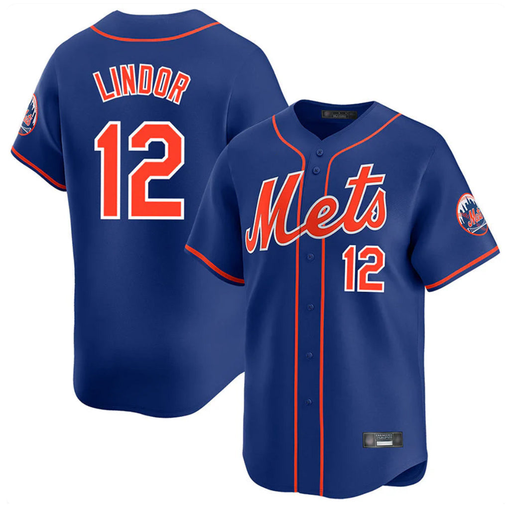 Lashops NY.Mets #12 Francisco Lindor Player Royal Home Limited Stitched Jerseys