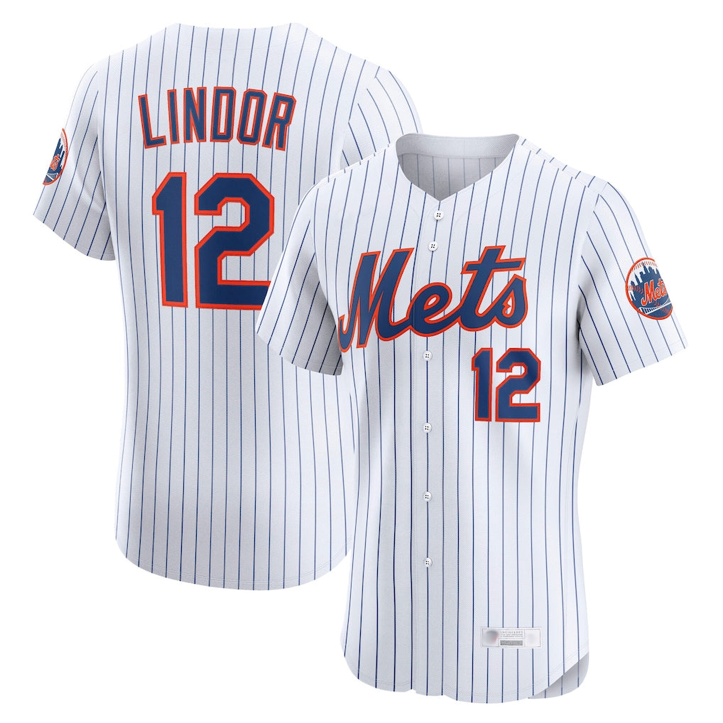 Lashops NY.Mets #12 Francisco Lindor Player White Home Limited Elite Stitched Jerseys