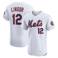 Lashops NY.Mets #12 Francisco Lindor Player White Home Limited Elite Stitched Jerseys