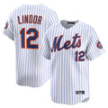 Lashops NY.Mets #12 Francisco Lindor Player White Home Limited Stitched Jerseys