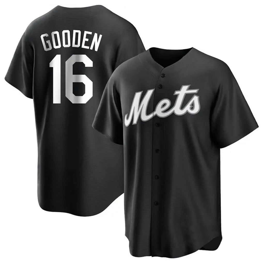 Lashops NY.Mets #16 Dwight Gooden Player Black Home Game Stitched Jerseys