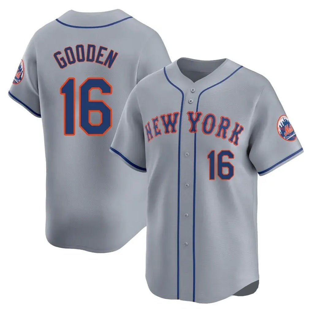 Lashops NY.Mets #16 Dwight Gooden Player Gray Road Limited Home Stitched Jerseys