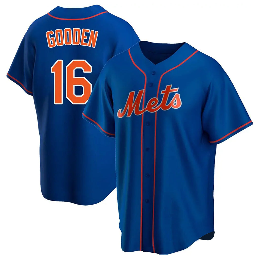 Lashops NY.Mets #16 Dwight Gooden Player Royal Home Game Stitched Jerseys