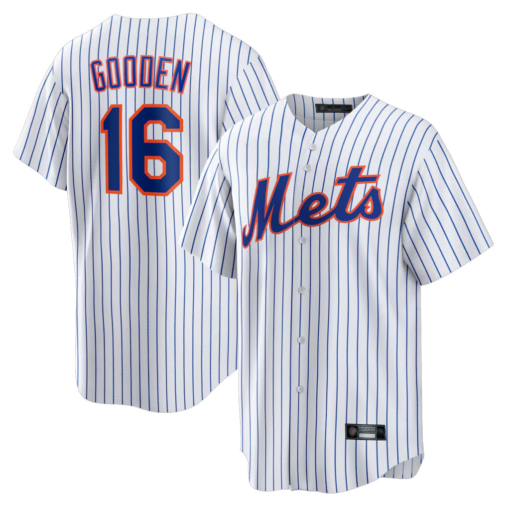 Lashops NY.Mets #16 Dwight Gooden Player White Home Replica Stitched Jerseys