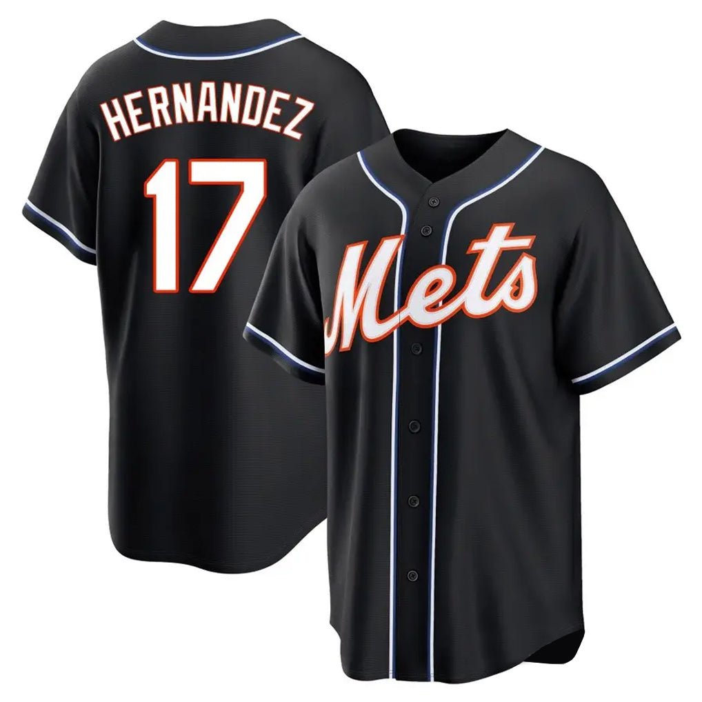 Lashops NY.Mets #17 Keith Hernandez Player Black Fashion Out Game Stitched Jerseys