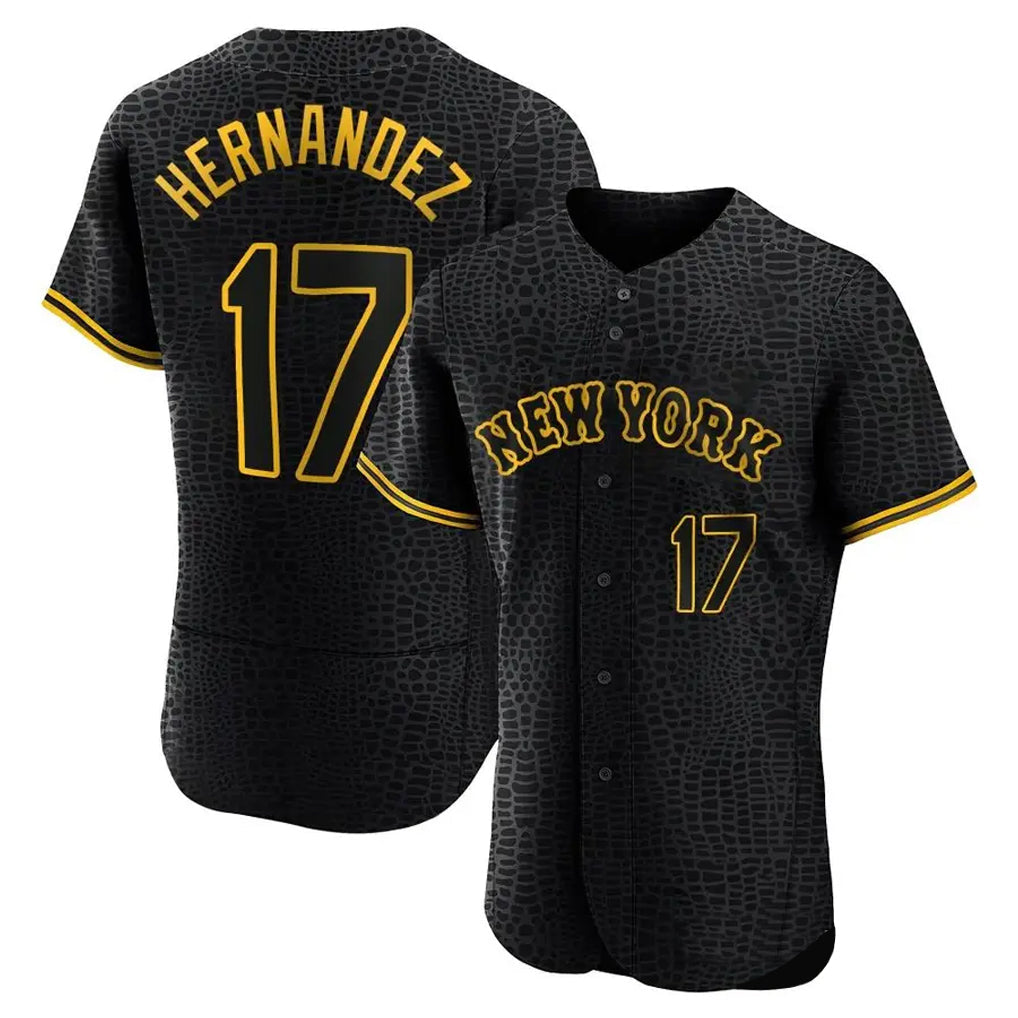 Lashops NY.Mets #17 Keith Hernandez Player Black Snake Skin City Home Limited Elite Stitched Jerseys