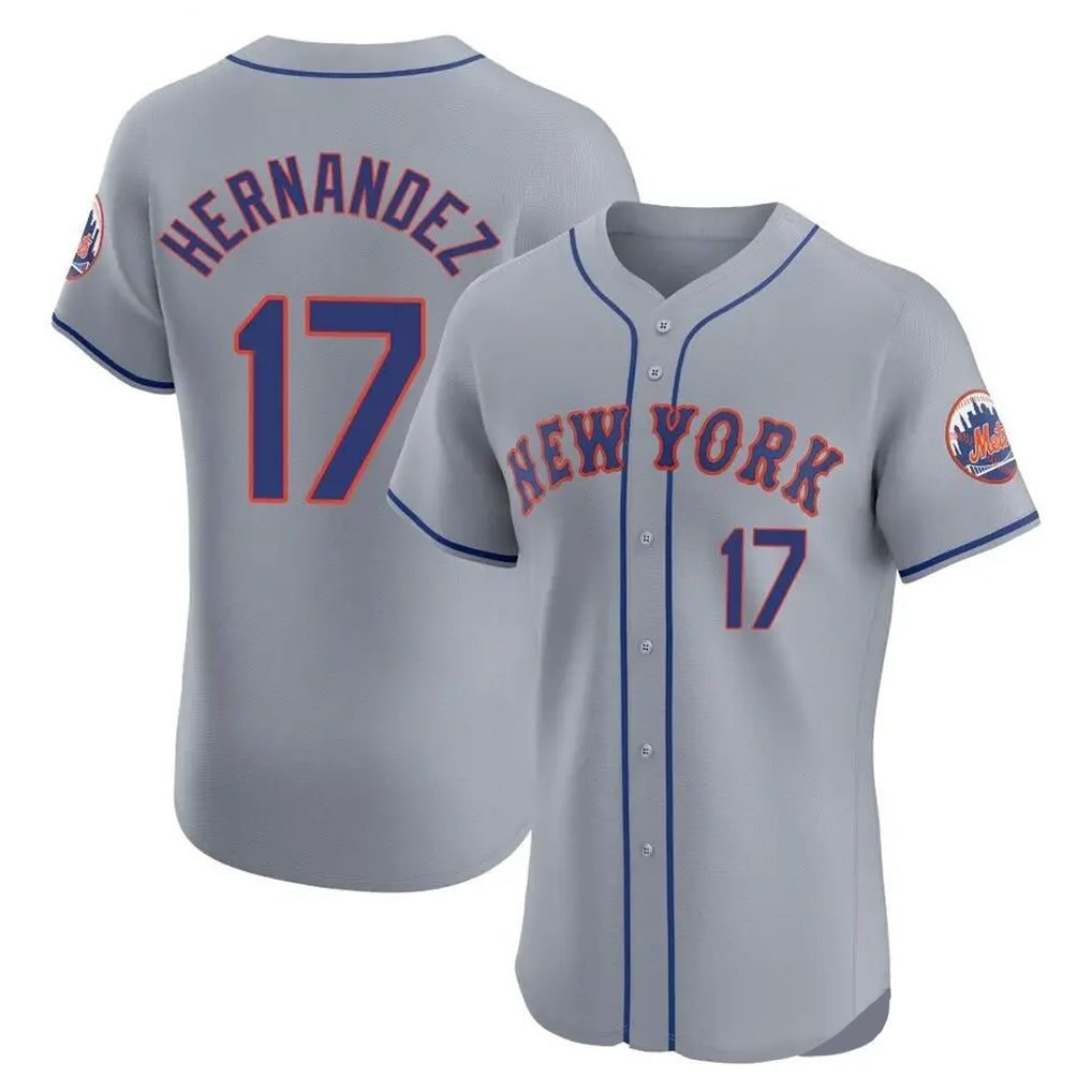 Lashops NY.Mets #17 Keith Hernandez Player Gray Road Limited Elite Home Stitched Jerseys