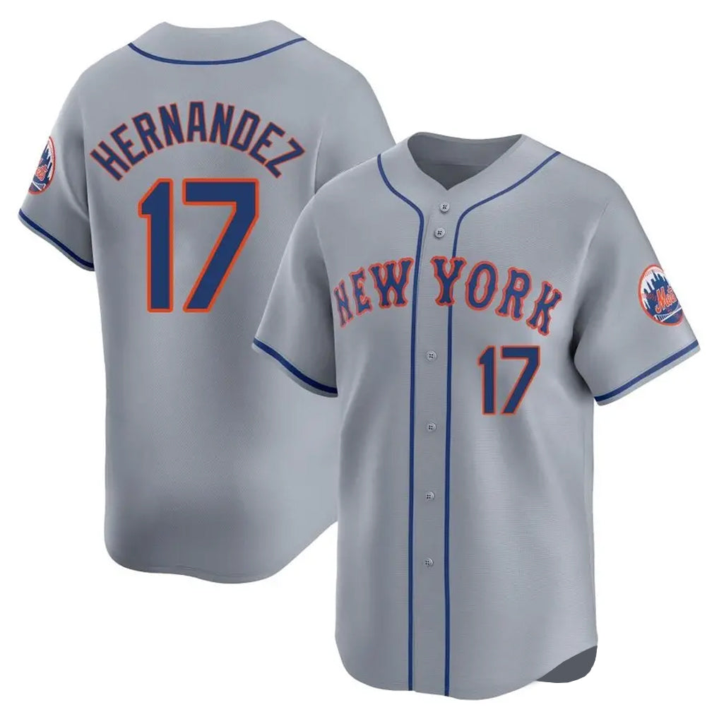 Lashops NY.Mets #17 Keith Hernandez Player Gray Road Limited Home Stitched Jerseys