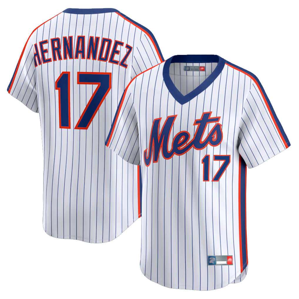 Lashops NY.Mets #17 Keith Hernandez Player White Cooperstown Collection T-shirt Game Stitched Jerseys