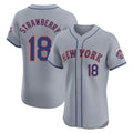 Lashops NY.Mets #18 Darryl Strawberry Player Gray Road Limited Elite Home Stitched Jerseys